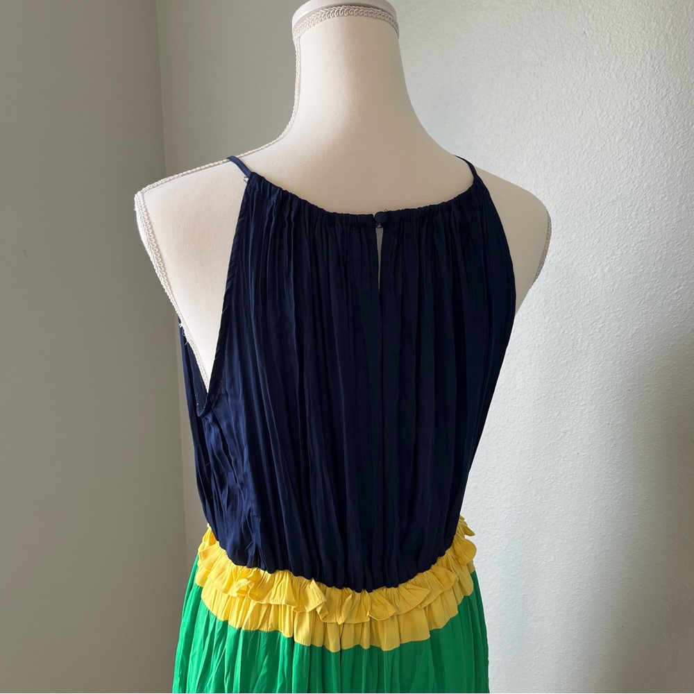 Gibson Latimer Tiered Colorblock Crinkle Midi Dre… - image 5